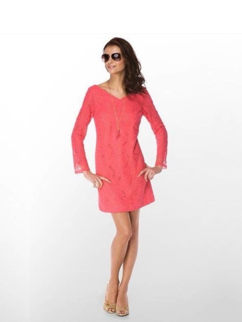 Lilly Pulitzer Coral Lace Shift Dress